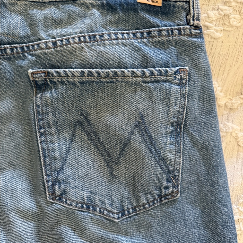 MOTHER Jeans The Dodger Skimp High Waist Cuffed Hem Wide Leg Jeans Size 32 - Picture 5 of 8